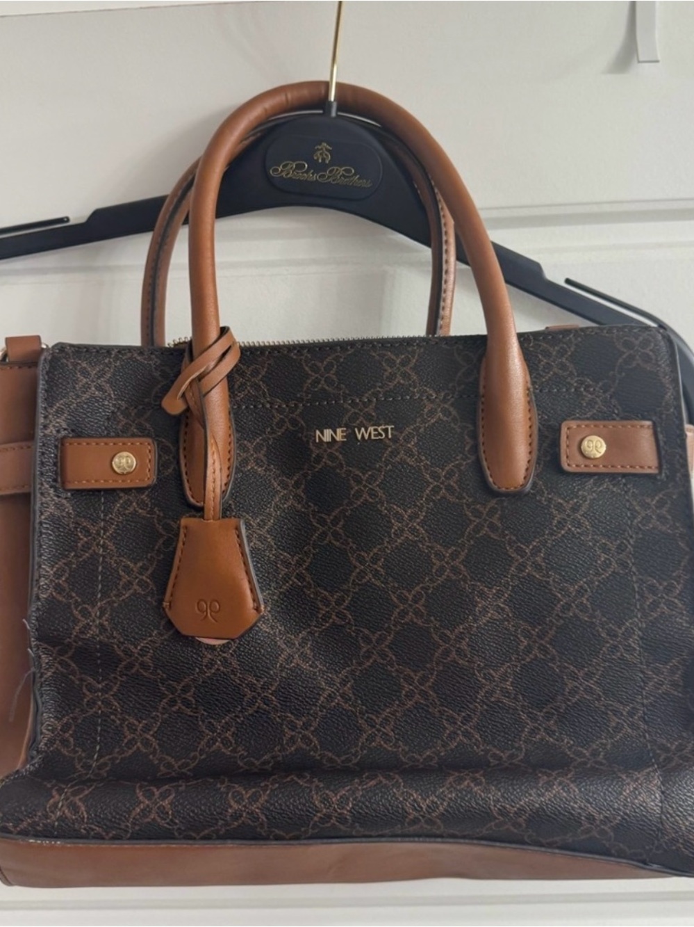 Nine West Brown Patterned Tote Bag